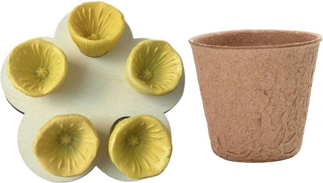 Love Home Garden Bienen-Insekten-Trinkbecher in Blütenform, gelber Bestäuber-Trinkbrunnen mit Halter für die Bienenzucht - Bild 1