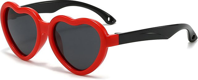 Techsuit Kinder Sonnenbrille 23070, polarisiert, UV-Schutz, Schwarz Rot - Bild 1