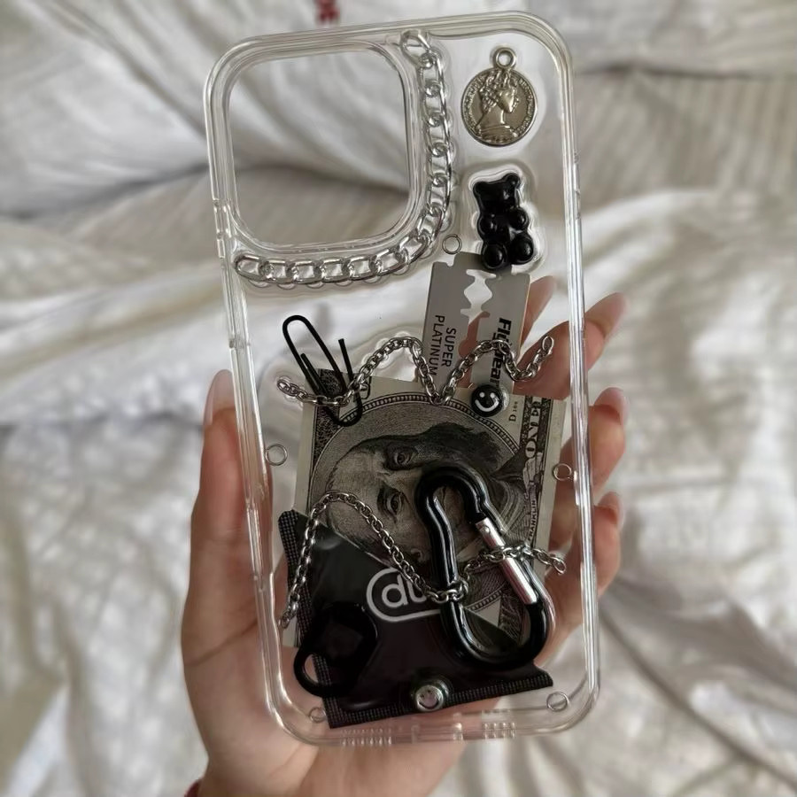 CANDYEIC Handyhülle im 3D Amerikanischen Punk-Stil für iPhone 17 Pro, 16 Pro Max, 15, 14, 13, transparent, stoßfest - Bild 2