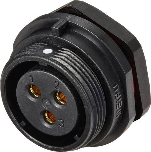 Weipu SP2112 / S 3 Rundstecker Buchse Einbau 3-polig Schwarz - Bild 1