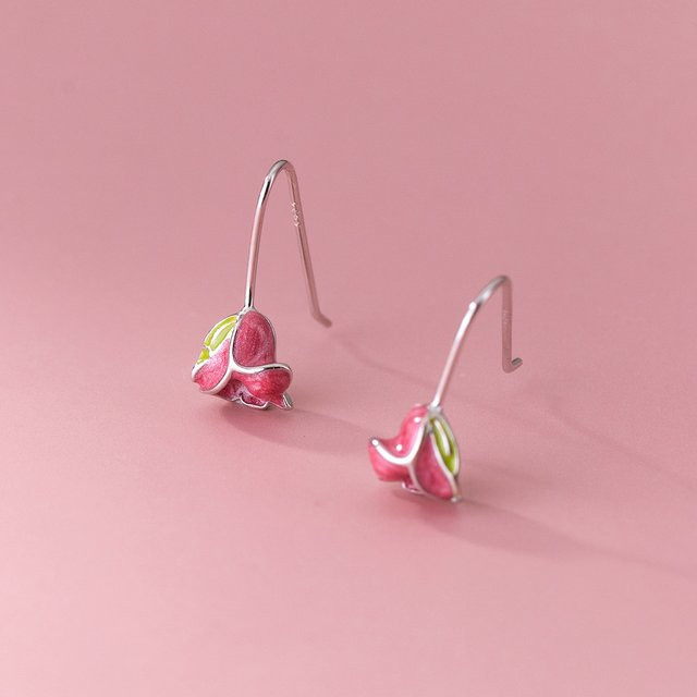 GaGa-Duck Ohrhänger 925 Silber, Tulpen, Rosa - Bild 1