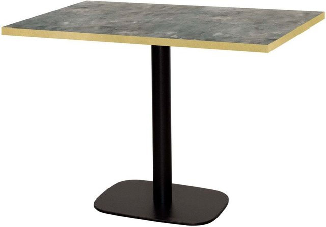 RestooTab Tisch Round rechteckig mit graublauer Platte und schwarzem Gestell, B/T/H: 70 x 120 x 75 cm - Bild 1