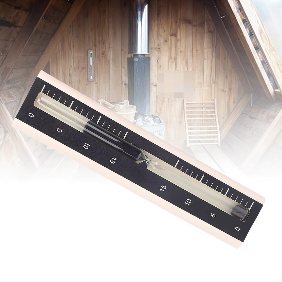 Qiilu 15-Minuten-Sauna-Timer aus Holz zur Wandmontage in Schwarz - Bild 2