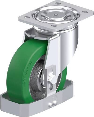 Blickle LH-GST 160K-FS Stahlblech-Lenkrolle in Silber mit 160 mm Rad-Durchmesser und 600 kg Tragfähigkeit - Bild 1