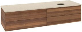 V&B Waschtischunterschrank Antao ohne Frontstruktur in Weiß und Botti Brown, B/T: 160 x 50 cm - Bild 1
