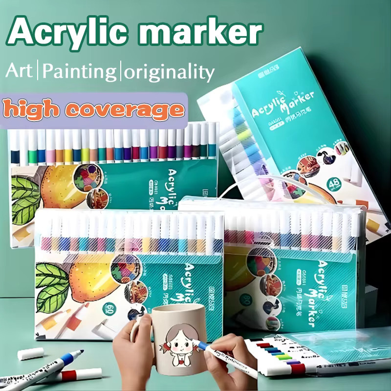 Acryl Marker Stifte Set in Multicolour für DIY Malerei und Zeichnungen auf Keramik, Stein, Glas und Stoff - Bild 2