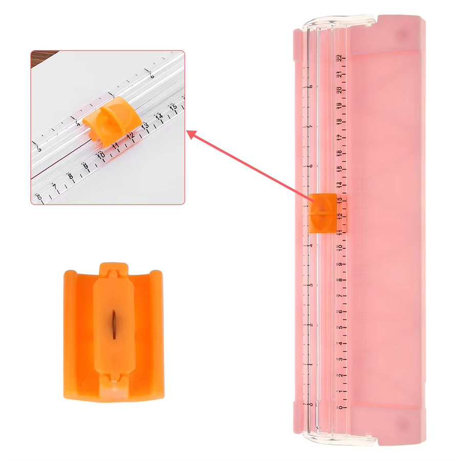 Papierguillotine für A4 zum Basteln und Scrapbooking in Orange und Pink - Bild 1