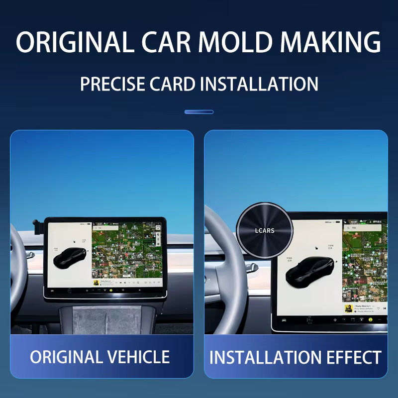Magnetische LCARS Telefonhalterung für Tesla Model S, X, Y, 3 und Highland – Navigationsständer für die Mittelkonsole in Schwarz - Bild 2