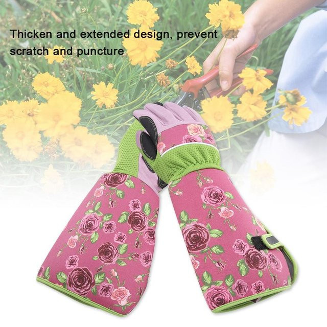 KONNWEI Gartenhandschuhe für Rosen und Schnittarbeiten, durchstichfest, Farbe: Pink und Grün - Bild 1