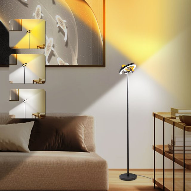 Nexillumi Smarte LED-Stehlampe in Weiß mit Fernbedienung, dimmbar und verstellbar für Wohnzimmer, Schlafzimmer und Home-Office, H x B x T: 192,0 x 25,4 x 25,4 cm - Bild 1