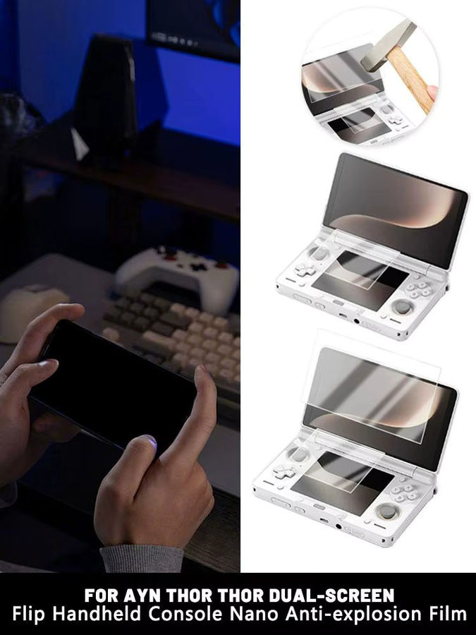AYN Thor Dual Screen Flip Palm Nano Schutzfolie: Explosionsgeschützt, kratzfest und sturzsicher mit Blaulichtfilter und Fingerabdruckschutz - Bild 4