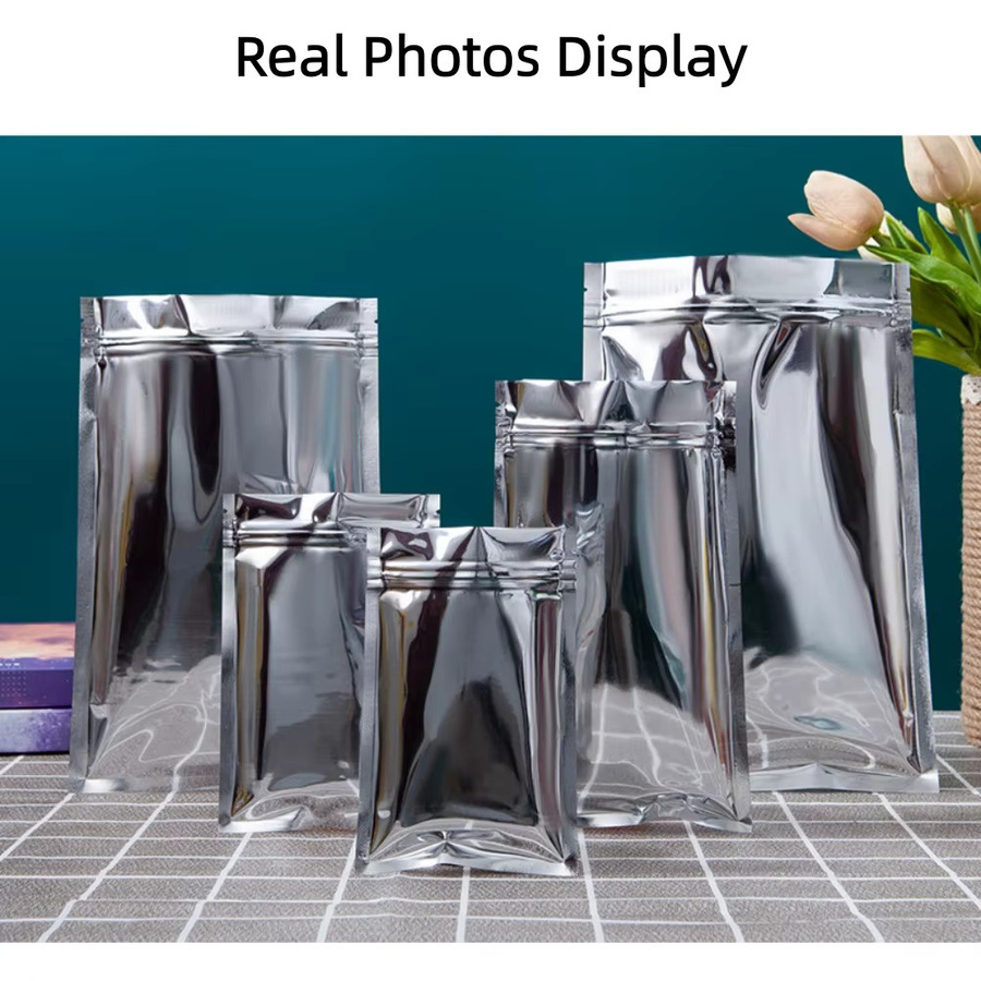 NIWEISEN Wiederverschließbare Zip-Lock-Beutel aus silberner Aluminisierter Folie für Lebensmittel und Geschenke - Bild 5