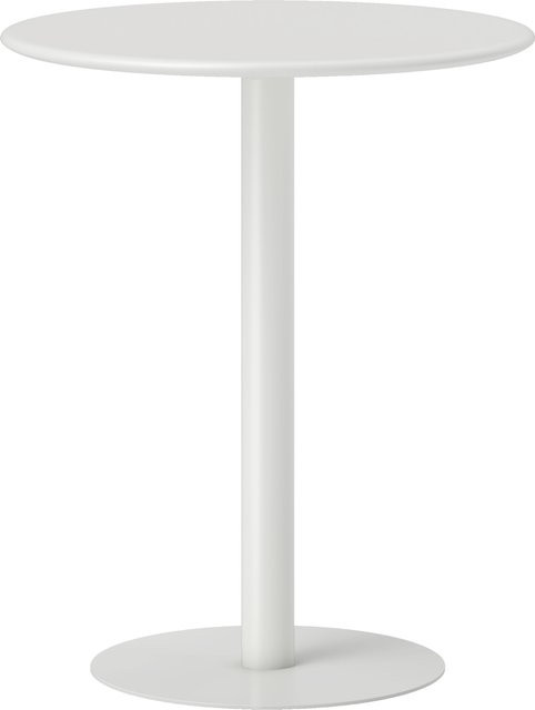 HOMCOM Runder Esstisch in Weiß, Moderner Küchentisch aus Metall für 2 Personen, Durchmesser: 60 cm, Höhe: 72 cm - Bild 1
