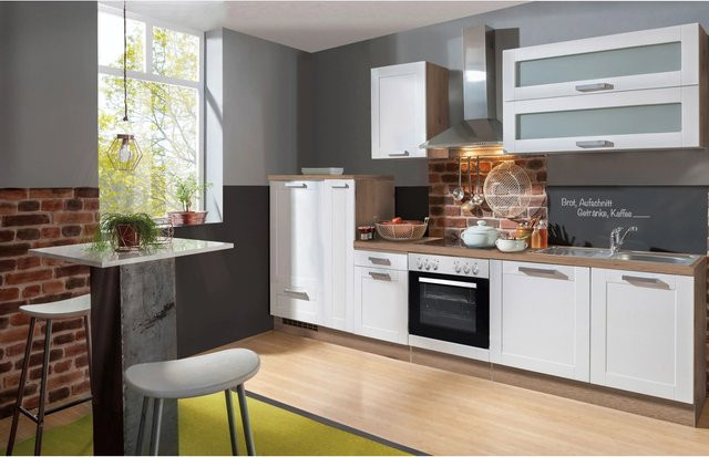 Menke Küchenzeile Artisan Premium Landhaus Weiß Artisan-Eiche Nachbildung Breite: 310 cm, Tiefe: 60 cm, Höhe: 133 cm - Bild 1