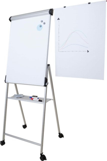 MAULpro Flipchart Whiteboard mit Vierbein in Weiß für hohe Mobilität - Bild 1