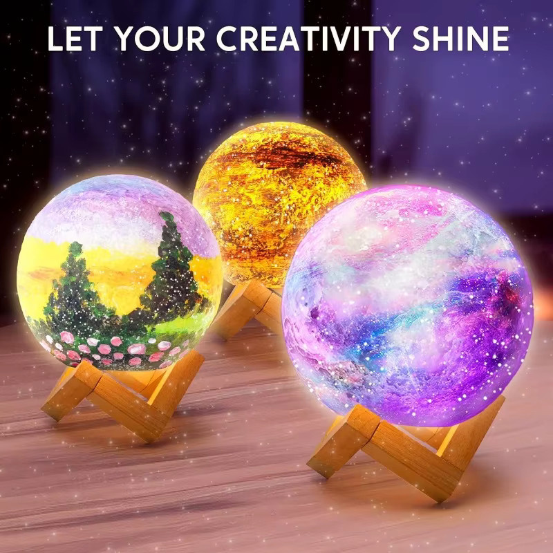 JOYFY Home DIY Mond Nachtlicht, Weltraum, Bunt, Nicht für Kinder unter 3 Jahren - Bild 3
