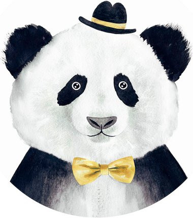 K&L Wall Art Runde Vliestapete Pandabär Panda Teddy Bär, mehrfarbig, matt, B/H: 153 x 140 cm - Bild 1