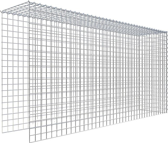 Gabiona Gabione-Anbaukorb Typ 4 in Silbergrau, B/T/H: 100 x 40 x 200 cm, Maschenweite 5 x 5 cm aus Stahl - Bild 1