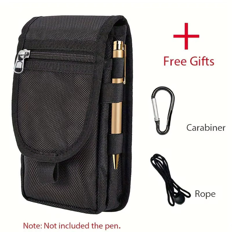 GOLDFOX Multifunktionale Handy Gürteltasche aus Oxford Stoff für iPhone 16 und iPhone 15, 6,3 Zoll, Schwarz - Bild 2