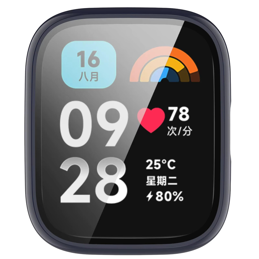 Xiaomi Redmi Watch 3 Lite Schutzhülle mit gehärtetem Glas, Schwarz, Unisex - Bild 4