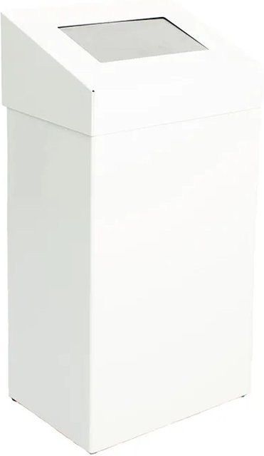 PROREGAL Abfallbehälter mit Pushdeckel aus Aluminium, Weiß, 18 Liter, H x B x T: 50 x 27,7 x 17 cm - Bild 1