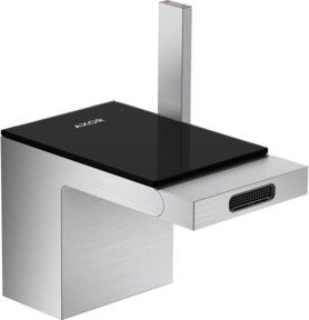 Hansgrohe Axor MyEdition Abdeckplatte aus Glas in Schwarz Matt, B: 11,7 cm, H: 8,2 cm - Bild 1