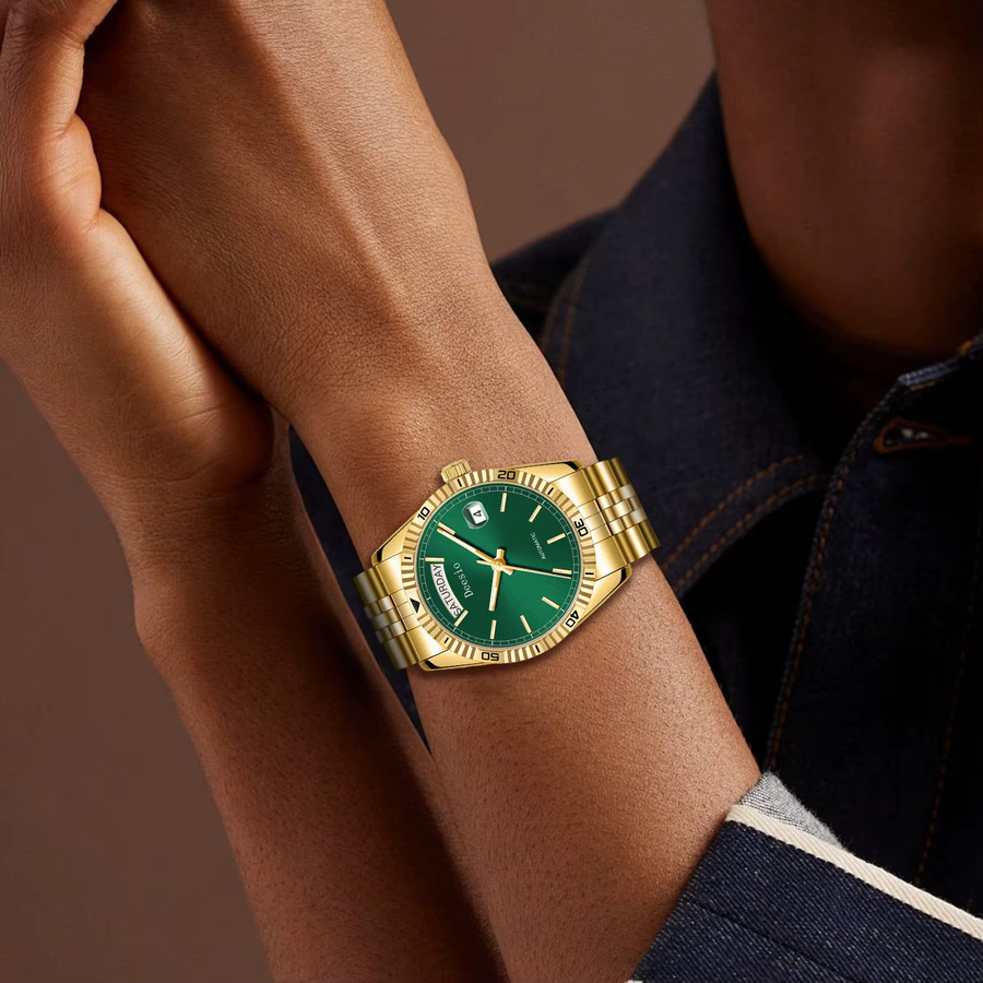 Deesio Armbanduhr Automatik, Edelstahl, Grün, Herren - Bild 5