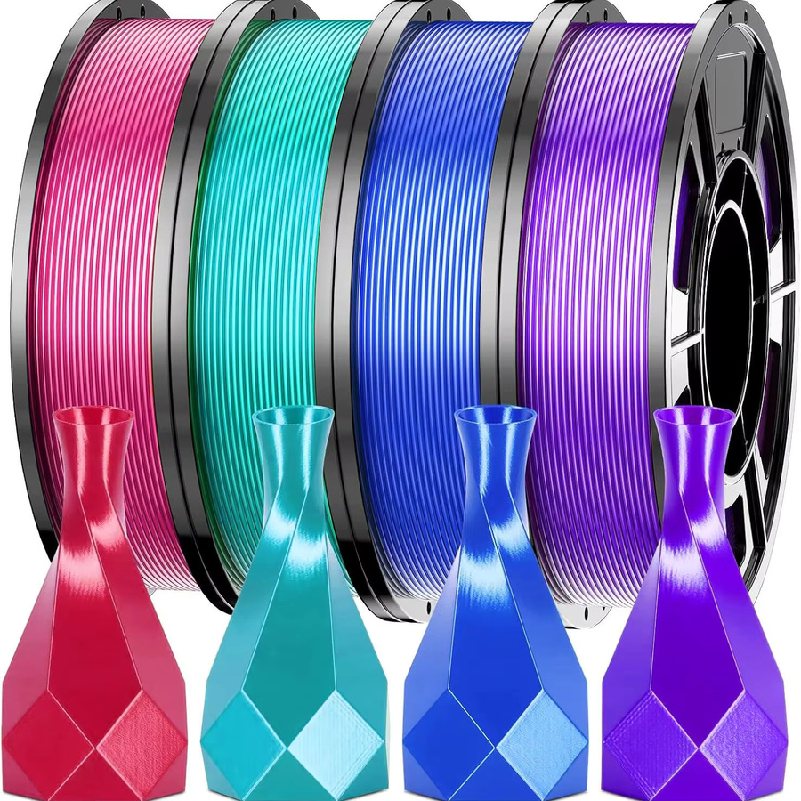 3D Maliang Seiden-PLA-Filament 1,75 mm Bündel mit 4 Farben (Rosa, Cyan, Blau, Lila), 4 x 250 g - Bild 5