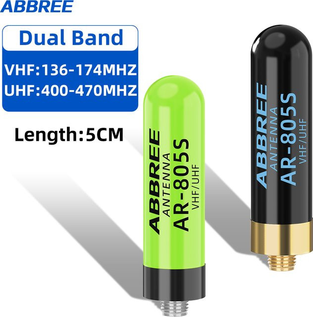 ABBREE AR-805S Mini SMA-Buchse Dual Band High Gain Antenne für Baofeng UV-5RH UV-21 PRO UV-5R UV-32 in Schwarz - Bild 1