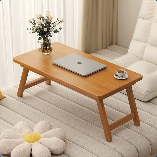LIUSHADUOLA Klappbarer Tatami-Couchtisch im japanischen Stil aus Bambus, braun, rechteckig - Bild 1