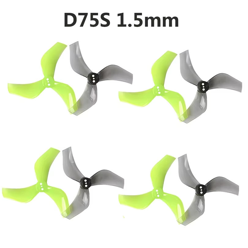 Gemfan D75S 75 mm 3-Blatt Propeller CW CCW T-Mount 1,5 mm Loch für FPV Freestyle und 3 Zoll Cinewhoop Kanaldrohnen in Gelb - Bild 2