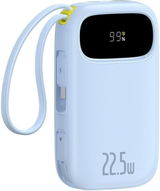 Baseus Powerbank EnerFill FC31 mit 20000mAh, 22.5W und integrierten Kabeln sowie Display, Blau - Bild 1