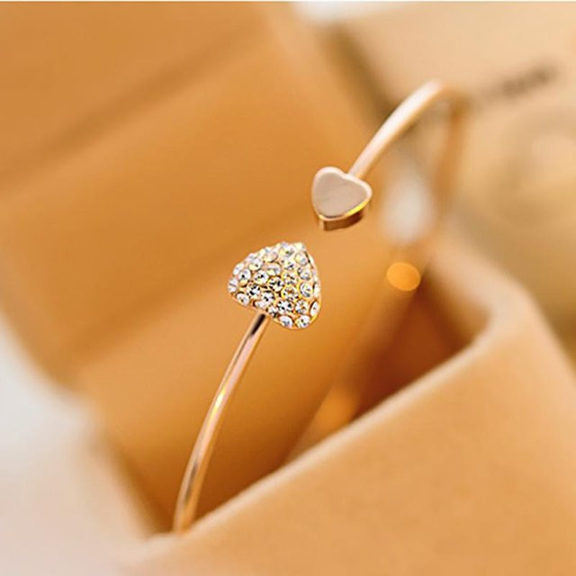 Armband Damen, Gold, Kristall, Herz - Bild 1