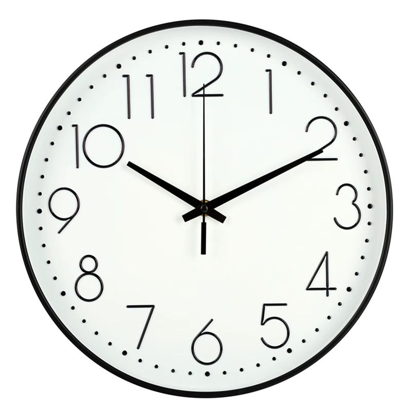 Qiilu Wanduhr rund, weiß, geräuschlos, minimalistisches Design mit Glas, Durchmesser: 20,32 cm - Bild 2