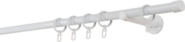 ONDECO Wandträger für 1-läufiges Rohr mit Endstück Cap, Weiß, Länge: 220 cm, Durchmesser: 20 mm, Wandabstand: 12 cm - Bild 1
