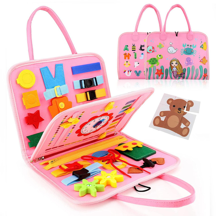 izyKoady Montessori Aktivitätstafel Sensorische Aktivität Grün 3-6 Jahre - Bild 5