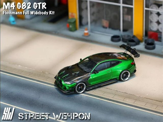 Schalter M4 Flossmann Full Widebody Kit G82, Die-Cast Modellauto, 1:64, Schwarz, Grün, ab 14 Jahren - Bild 1