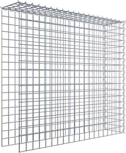 Gabiona Anbaukorb Typ 4 für Hochbeete, silbergrau, Drahtgitter aus Stahl, B/T/H: 90 x 100 x 20 cm, Maschenweite 5 x 5 cm - Bild 1