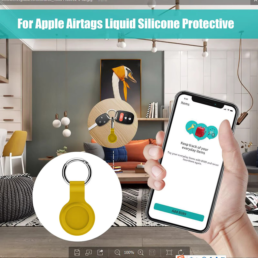 Wasserdichte Silikon-Schutzhülle für Apple AirTag in Grün als Anti-Verlust-Schlüsselanhänger für Schlüssel, Haustierhalsband, Taschen und Gepäck - Bild 2