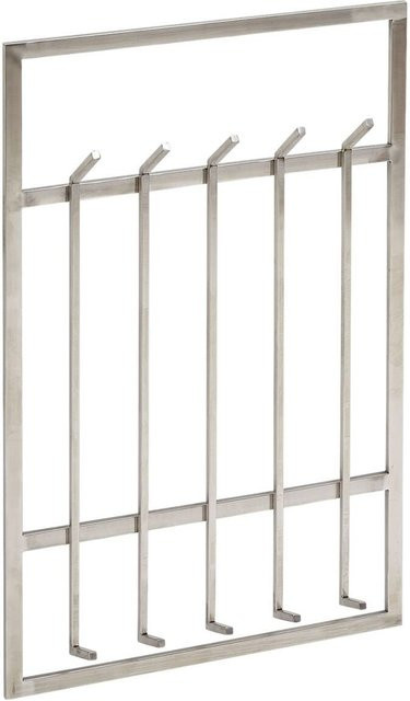Wohnling Garderobe aus Metall in Silber Matt mit Haken, B/H/T: 60 x 100 x 7,5 cm - Bild 1