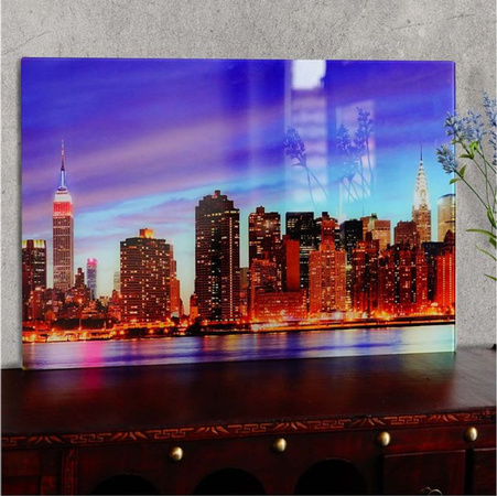 Glasbild MCW New York Motiv als Wandbild aus Acrylglas, mehrfarbig, B: 60 cm, H: 40 cm