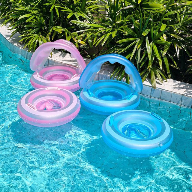 Aufblasbarer Schwimmring mit Griff in Pink für Schwimmbad und Strand - Bild 1