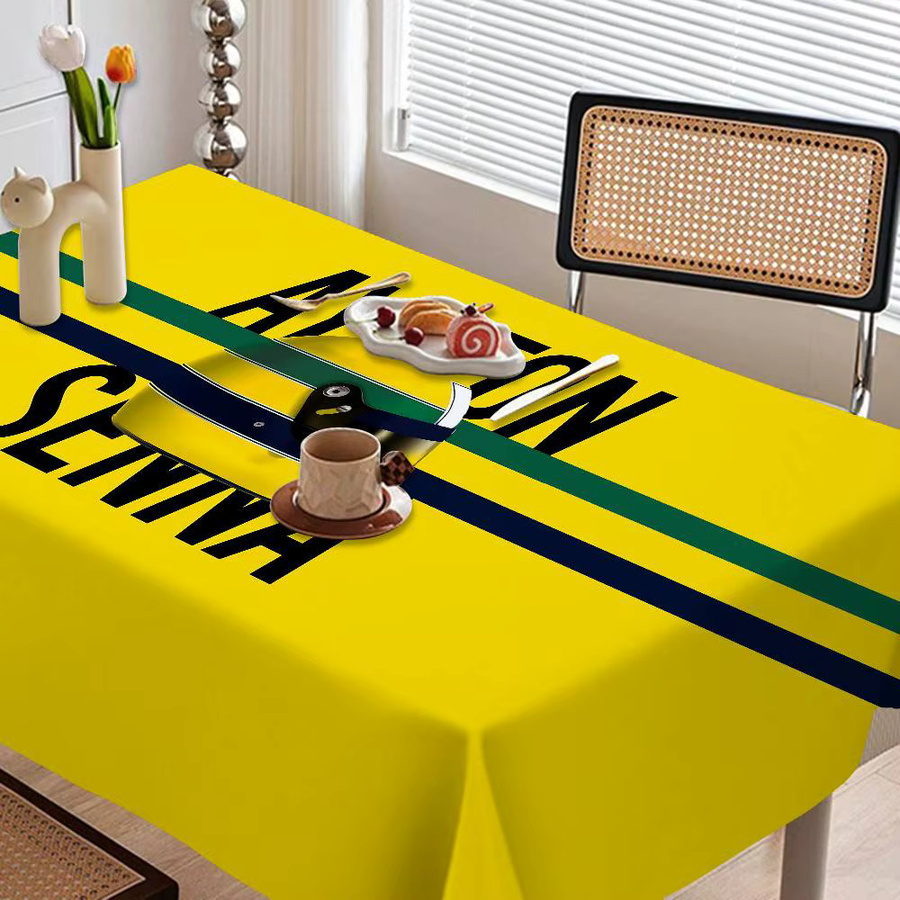 Potdemiel Rechteckige Tischdecke mit A-Ayrton S-Senna Logo für Bauernhaus, Hochzeit oder Party - Bild 3
