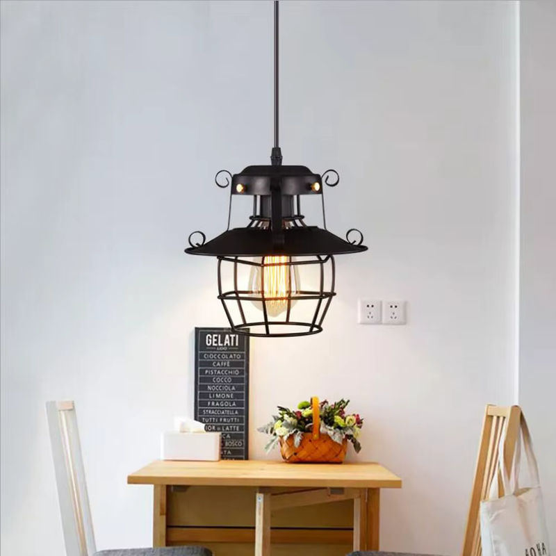 JOYINLED Industrielle Hängelampe im Retro-Stil für Restaurant und Bar, Schwarz, Metall - Bild 4