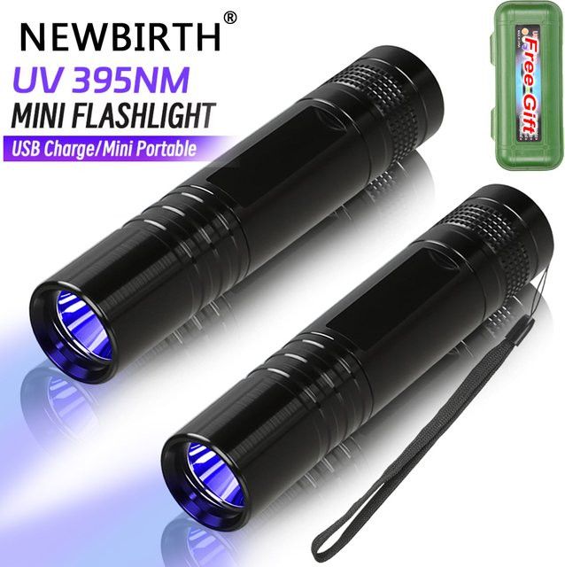 NEWBIRTH UV-Taschenlampe 395 nm Professionelles Schwarzlicht zur Erkennung von Urinflecken, Mineralien und Skorpionen sowie zur Nagelhärtung - Bild 1
