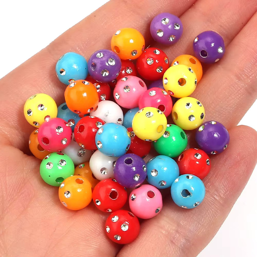 lingsai Spacer Perlen, Acryl, Kristall, Bunt, 8mm - Bild 3