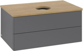 V&B Waschtischunterschrank Antao ohne Frontstruktur in Anthrazit lackiert, B/T/H: 80 x 36 x 50 cm - Bild 1