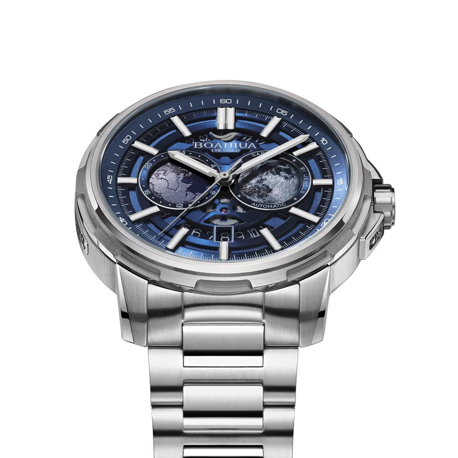 BORIAGE Armbanduhr Automatik, Edelstahl, Schwarz, Herren - Bild 2