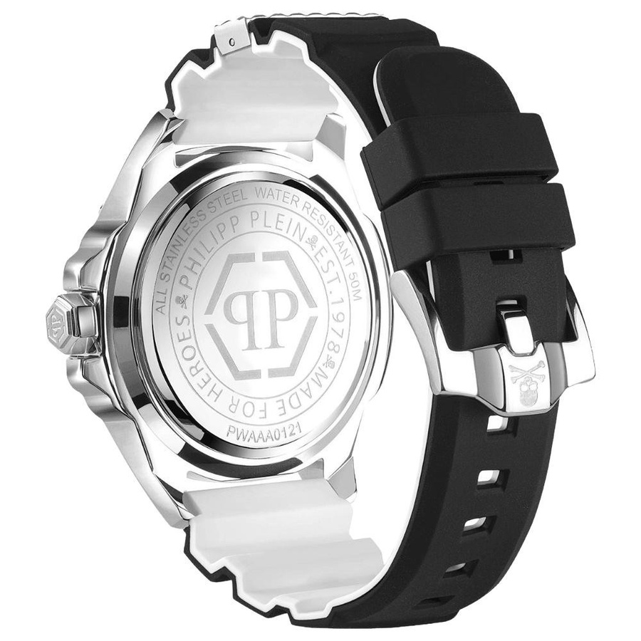 Philipp Plein Herrenuhr, Quarz, Edelstahl, 44 mm, Schwarz, Silikon - Bild 4