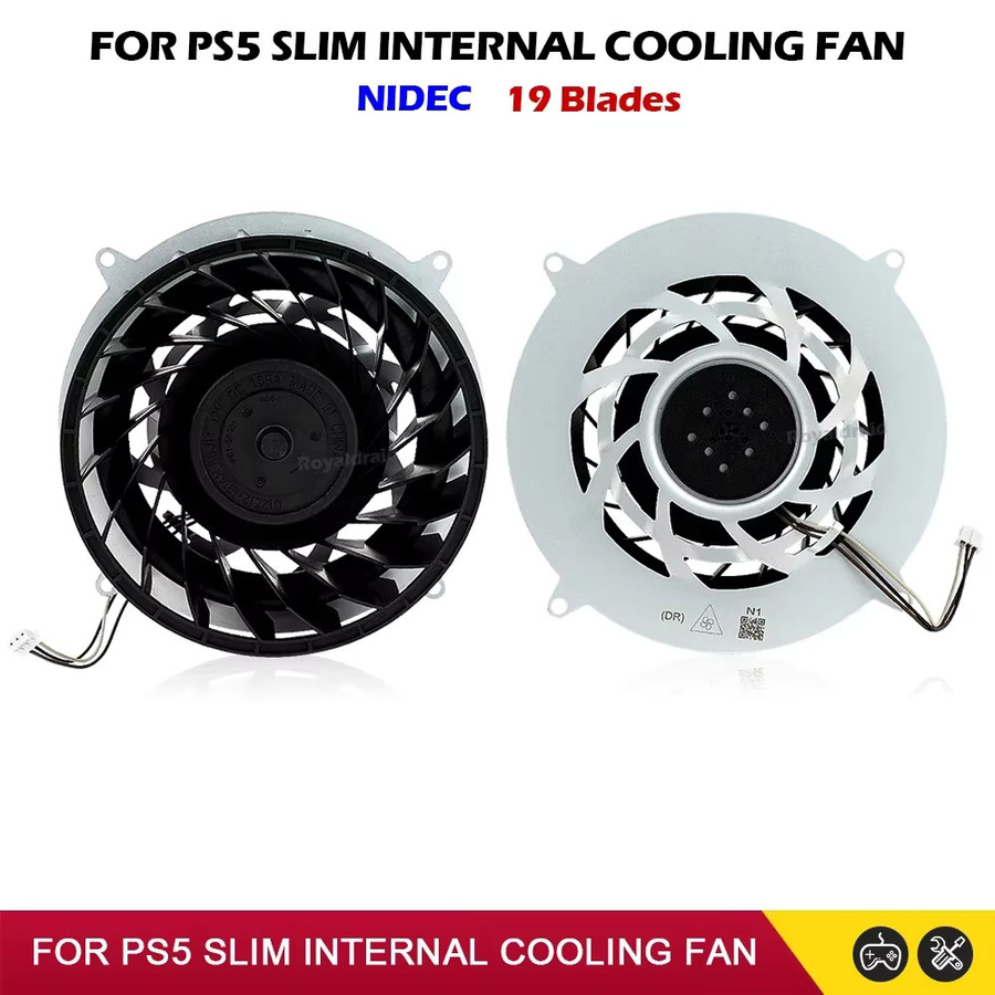 Sony Ersatz-Kühlventilator für PS5 Slim, interner Kühler mit 19 Flügeln, 12V DC 1.69A, Schwarz - Bild 2
